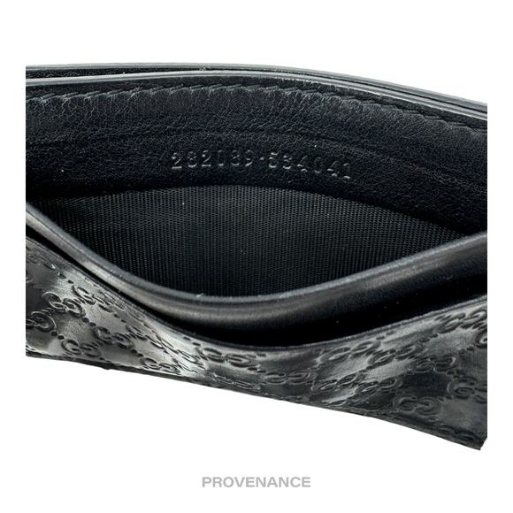 🔴 Gucci Card Holder Wallet - Black MicroGuccissima Leather - Picture 3 of 4